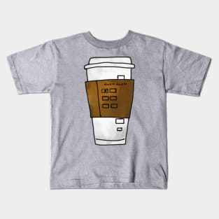 Double Double Coffee Order To-Go Cup Kids T-Shirt